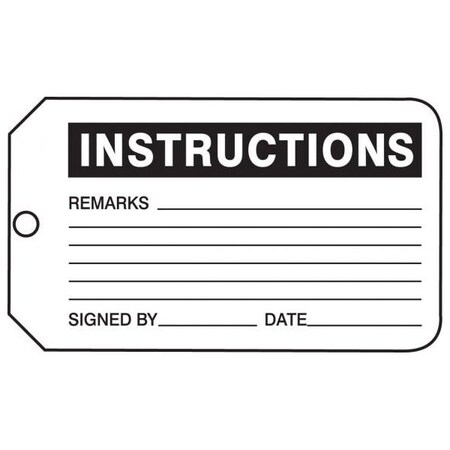 Accuform Safety Tags, INSTRUCTIONS, 5.75in x 3.25in, RP-Plastic, 5PK MMT321PTM